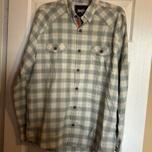 Howler Bros Firstlight mens plaid long sleeve button down shirt size large